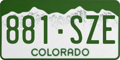 CO license plate 881SZE