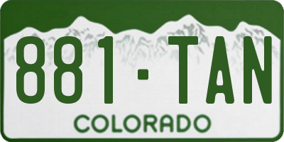 CO license plate 881TAN