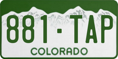 CO license plate 881TAP