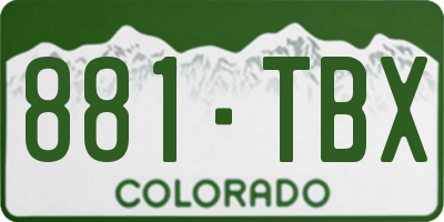 CO license plate 881TBX