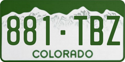 CO license plate 881TBZ