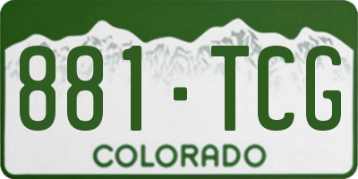CO license plate 881TCG