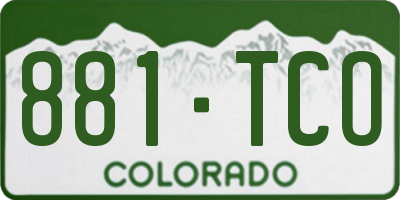 CO license plate 881TCO