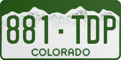 CO license plate 881TDP