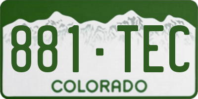 CO license plate 881TEC