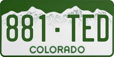 CO license plate 881TED