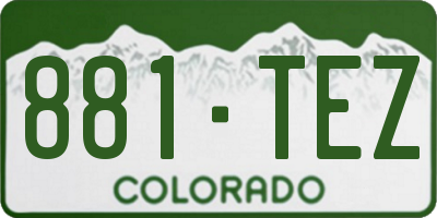 CO license plate 881TEZ
