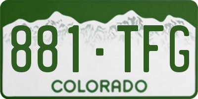 CO license plate 881TFG
