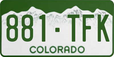 CO license plate 881TFK