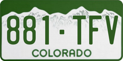 CO license plate 881TFV