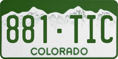 CO license plate 881TIC