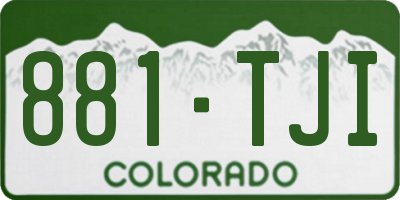 CO license plate 881TJI