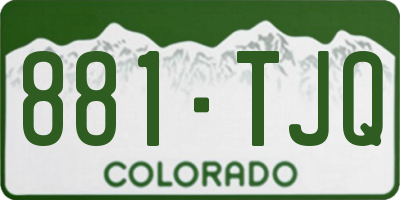 CO license plate 881TJQ