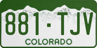 CO license plate 881TJV