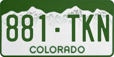 CO license plate 881TKN