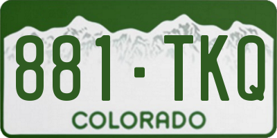 CO license plate 881TKQ