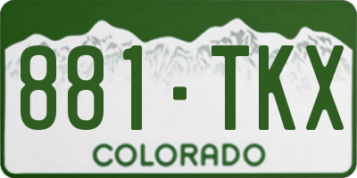 CO license plate 881TKX