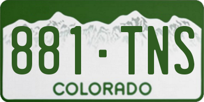 CO license plate 881TNS