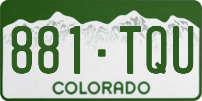 CO license plate 881TQU