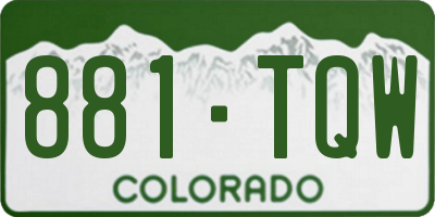 CO license plate 881TQW