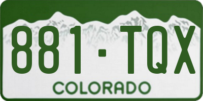 CO license plate 881TQX