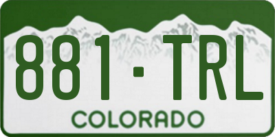 CO license plate 881TRL