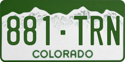 CO license plate 881TRN
