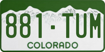 CO license plate 881TUM