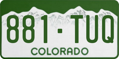CO license plate 881TUQ