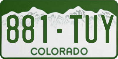 CO license plate 881TUY
