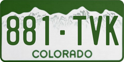 CO license plate 881TVK
