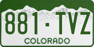CO license plate 881TVZ