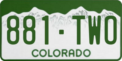 CO license plate 881TWO