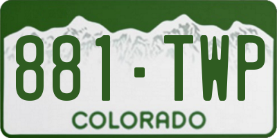 CO license plate 881TWP