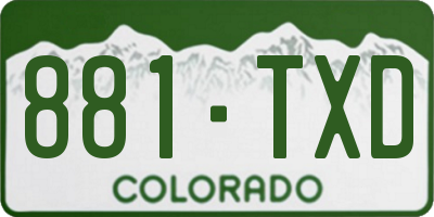 CO license plate 881TXD