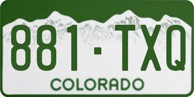 CO license plate 881TXQ