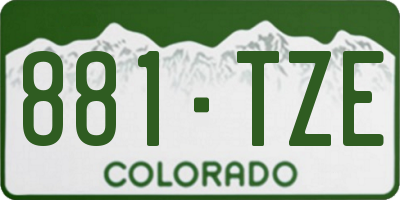 CO license plate 881TZE