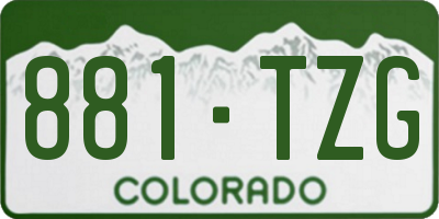 CO license plate 881TZG