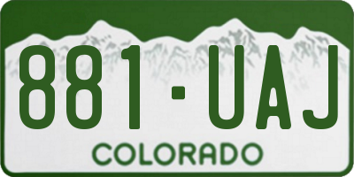 CO license plate 881UAJ