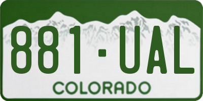 CO license plate 881UAL