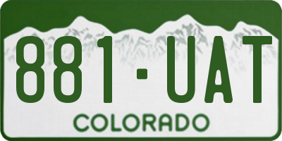 CO license plate 881UAT
