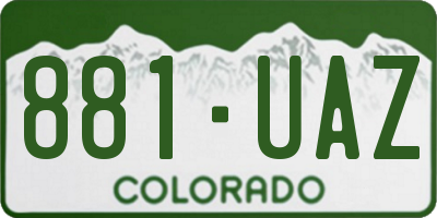 CO license plate 881UAZ