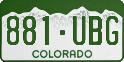 CO license plate 881UBG