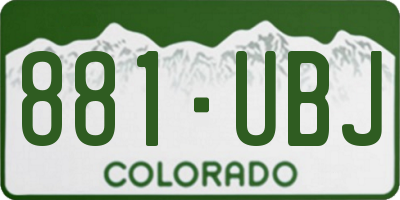 CO license plate 881UBJ