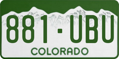 CO license plate 881UBU