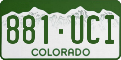 CO license plate 881UCI