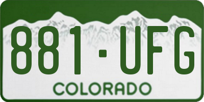 CO license plate 881UFG