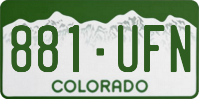 CO license plate 881UFN