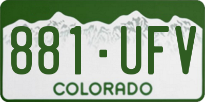 CO license plate 881UFV
