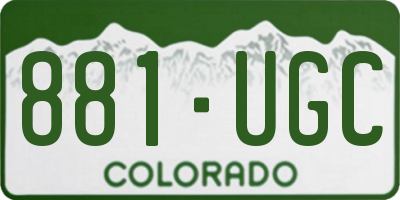 CO license plate 881UGC
